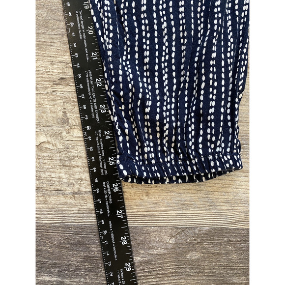 Per Se Pants Pull On Elastic Waist Navy Blue & White Casual Rayon Lounge Joggers - Picture 7 of 10